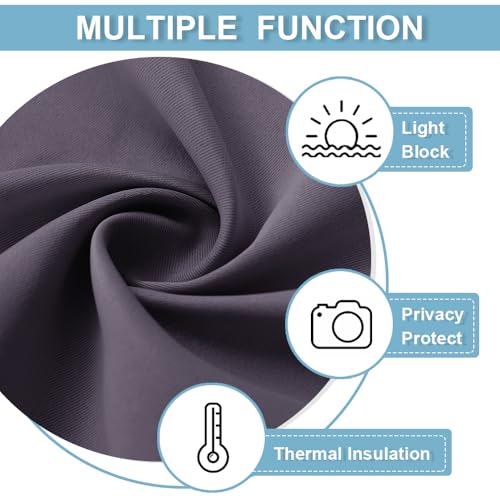 Blackout Door Window Curtains for Kitchen Back (Grayish Purple / 30"W x 40"L (Pack of 1))