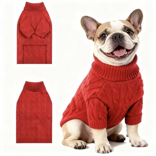 Small Medium Dog Sweater (Deep Red / Large)