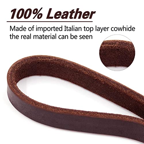 Leather Dog Leash (6 ft x 1 inch / Brown)