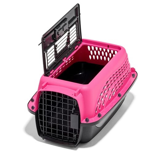 Two Door Plastic Pet Kennel (Two-door / 19.4"L x 10.0"W x 12.8"H / PINK)
