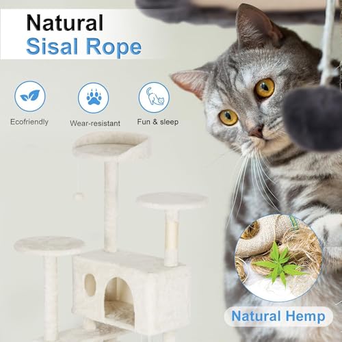 81" Cat Tree Tower (Beige)
