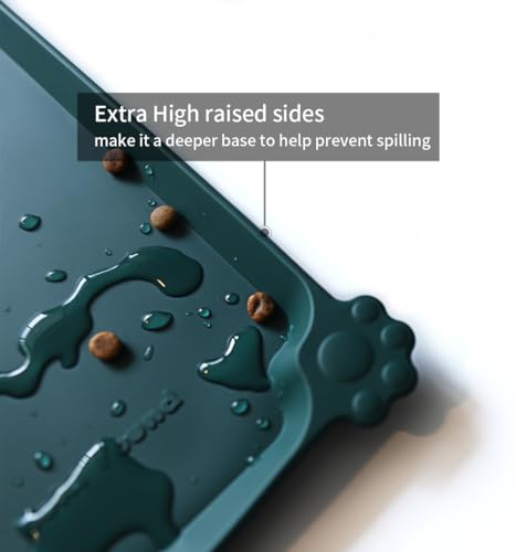 Silicone Pet Food Mats Tray (19" x 12" / Dark Cedar)