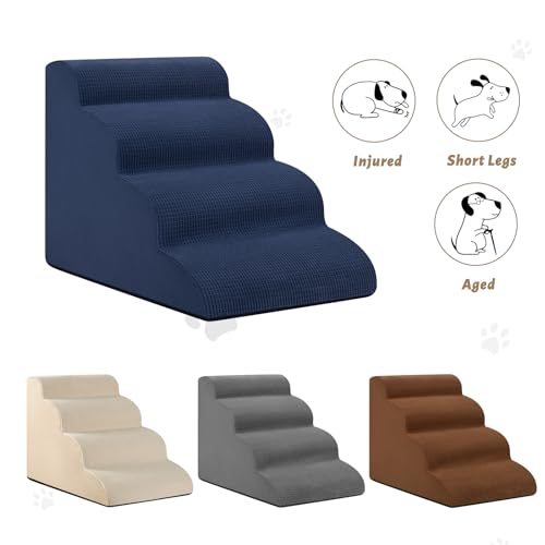Dog Steps for Bed or Couch (Blue / Standard 4-Step 17.4"H)