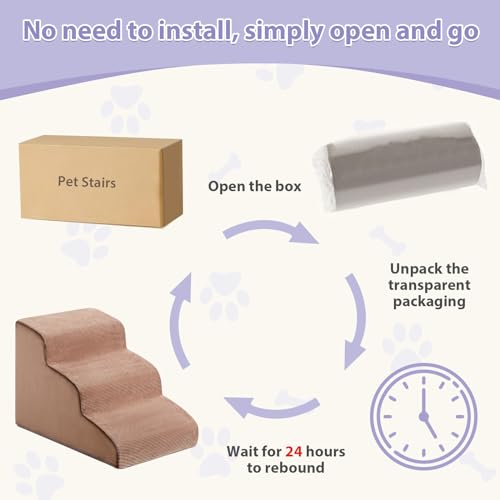 Dog Stairs for Small Dogs (Fleece Brown)