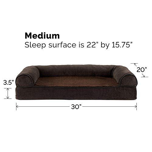 Soft Orthopedic Foam Sofa Dog Bed with Washable & Removable Cover (Medium / Coffee)