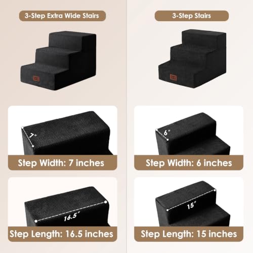Dog Stairs 13.5" H (Black / Extra Wide 16.5" x 21" x 13.5")