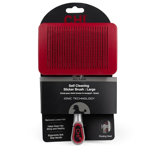 for Dogs Self (Red - Self Cleaning Slicker Brush / 1 Count (Pack of 1))