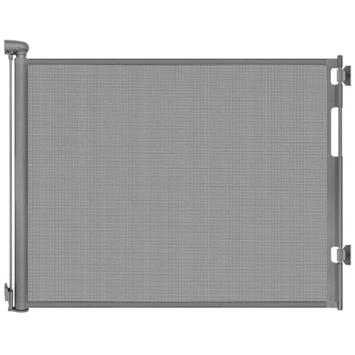 Retractable Baby Gates for Doorways (Gray / 33'' Tall X 55'' Wide)