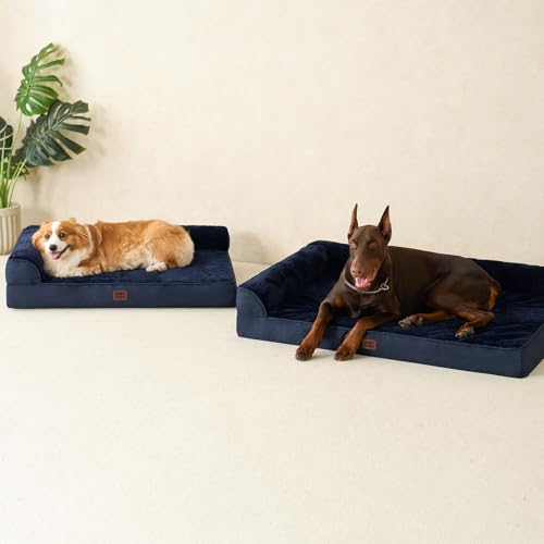 Orthopedic Dog Bed Medium Size (Navy Blue / 30.0"L x 20.0"W x 6"Th)