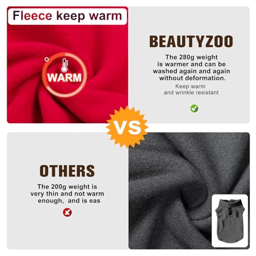 Dog Fleece Vest Sweater Winter Jacket for Small and Medium Large Dogs with D (X-Large / RED)