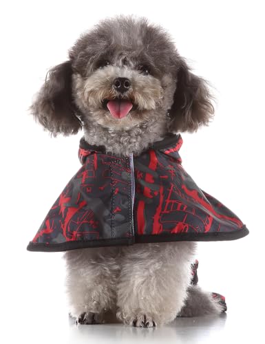 Dog Raincoat Hooded Reflective Waterproof Slicker Poncho (Camouflage Red / 3XL(33-38 pound))