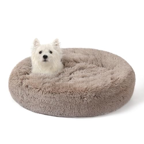 Calming Donut Dog Bed (BeigeBrown / Medium 25.5''x25.5''x9'')