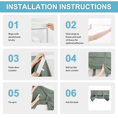 Blackout Door Window Curtains for Kitchen Back (Sage Green / 30"W x 40"L (Pack of 1))