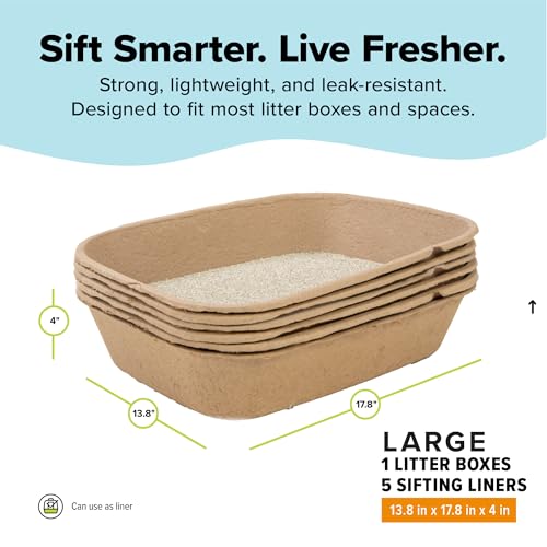 Set of 1 Litter Box & 5 Sifting Liners (Litter Box Sifting Kit / Large (6-Piece Set))