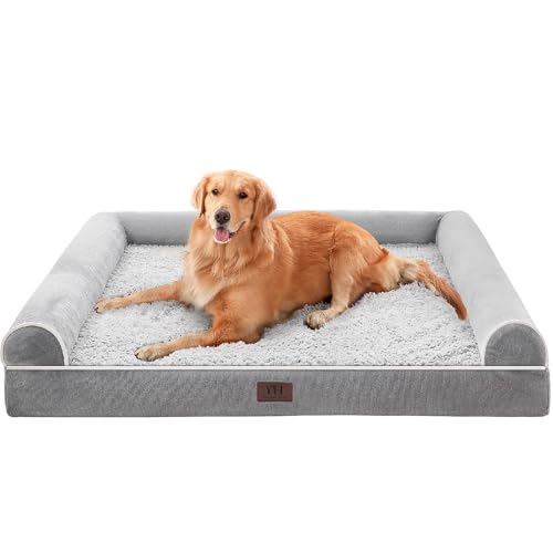 Orthopedic Dog Beds Large Sized Dog Washable Dog Couch (Grey / 36" x 27" x 6.5")