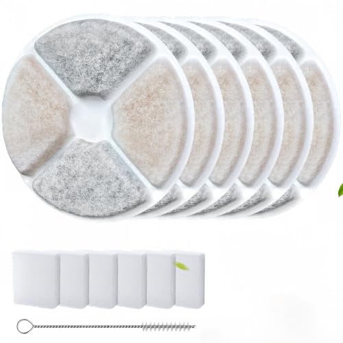 6 Set Cat Water Fountain Replacement Filters (White)