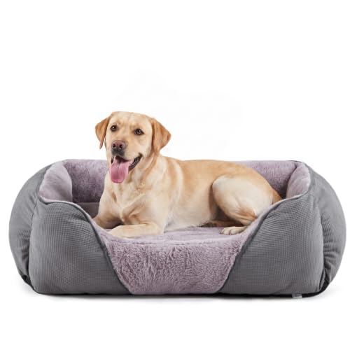 Dog Beds for Large Dogs (Dark Grey / XL(35’’x 25’’x 9’'))