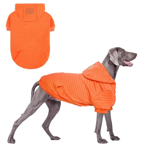 Dog Hoodies Sweater for Large Dogs (Orange / 3XL (Back: 30",Chest: 37", Neck: 27"))