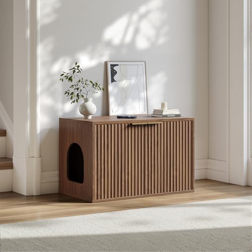 31.5" Cat Litter Box Enclosure Furniture (Walnut)