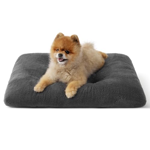 Washable Small Dog Bed (24"L x 17"W x 3"Th (S) / Dark Gray)