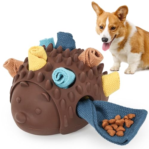 Hedgehog Treat Dispensing Dog Toy (Brown)