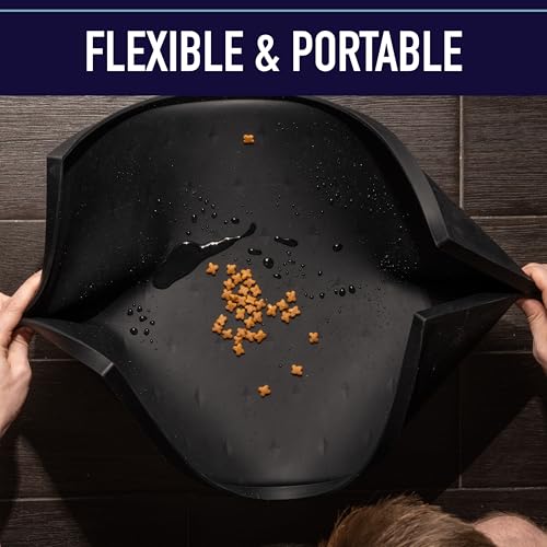 Dog Food Mat Waterproof Silicone Pet Feeding Mat with Raised Edges for Dogs & Cats (Crate / Grey)