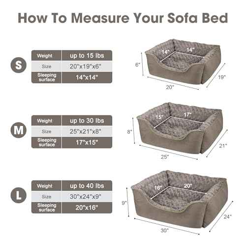 Rectangle Dog Bed for Large Medium Small Dogs (Dark Brown / S(20"x 19"x 6"))