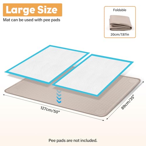 50" x35" Pee Pad Holder for Dog Puppy Pad Holder Khaki (50" X35"khaki)