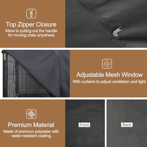 30 Inch Dog Crate Cover with Mesh (30.0"L x 19.0"W x 21.0"H / Black)