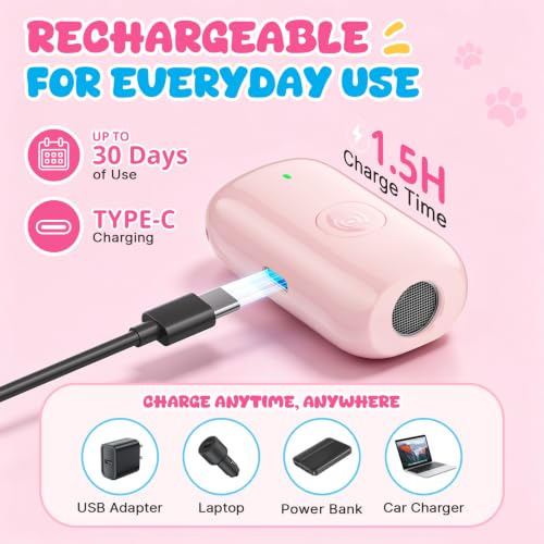 Ultrasonic Bark Deterrent Device for Small Dogs (Pink)