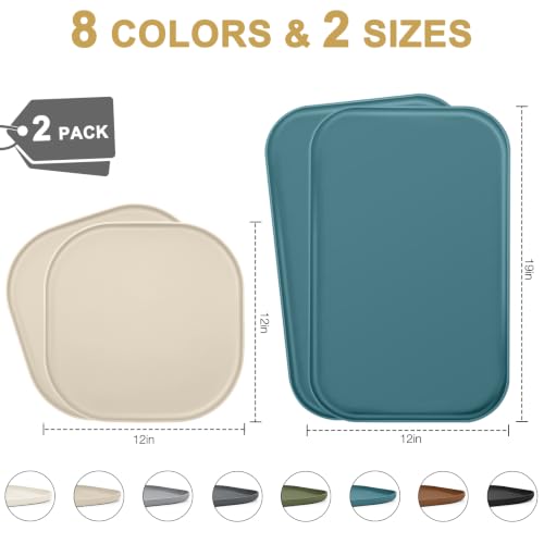 Waterproof Silicone Pet Food Mat with Raised Edge for Dog & Cat (12"L x 12"W / Slate Blue)