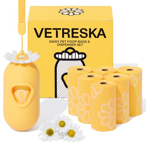 Dog Poop Bag Dispenser with Daisy Scented Waste Bags (Daisy / 1 Count (Pack of 105))