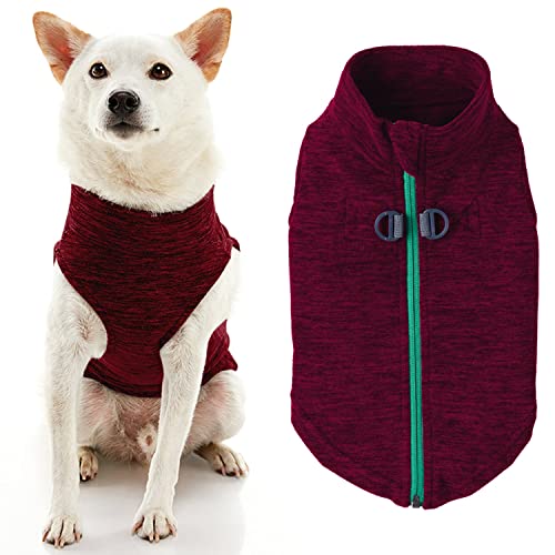 Zip Up Fleece Dog Sweater (X-Large chest (~22.5") / Fuchsia Wash)