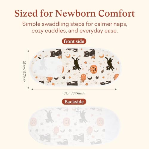 Adjustable Newborn Swaddle Wrap 3 (Midnight Halloween / Small)