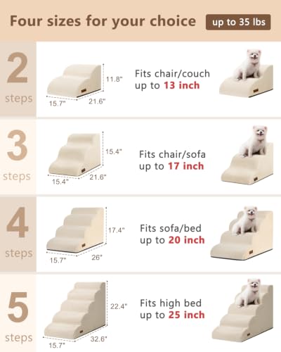 Dog Stairs for High Beds (Beige)