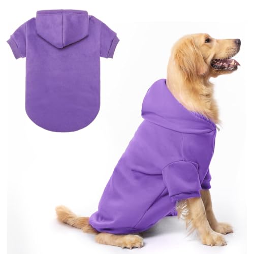 Dog Hoodie for Large Dogs (#2 Purple(Plain) / XX-Large (All Breed Sizes))