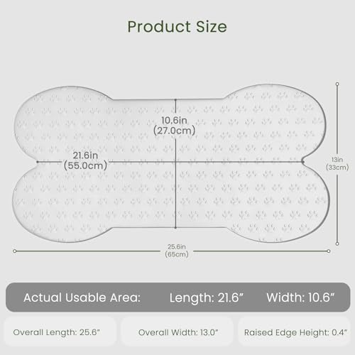Dog Food Mat Anti (25.6" x 13" / White)