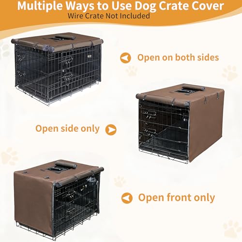 Dog Crate Cover (36.0"L x 23.0"W x 25.0"H / Brown)