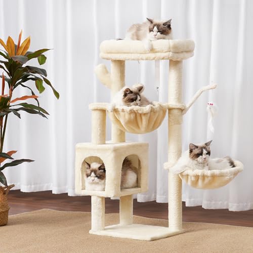 Cat Tree 40" Tower with All (Beige / 39.4 inch)
