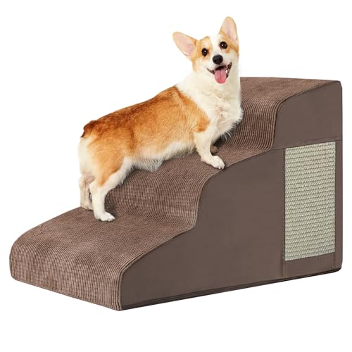 Dog Stairs for Small Dogs 15.7" H (Coffee / 3-Step 15.7"H)