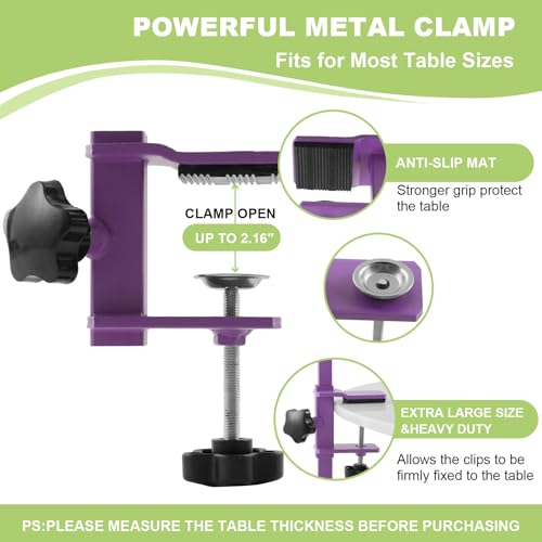 Home Dog Grooming Table Arm with Hammock 35" Height Adjustable Dog Grooming Arm with Clamp No (Purple / Small/Medium)