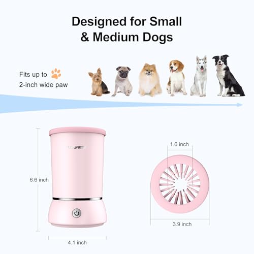 Automatic Dog Paw Cleaner Cup Paw Washer for Small & Medium Dogs (Pink / Small & Medium Dogs)