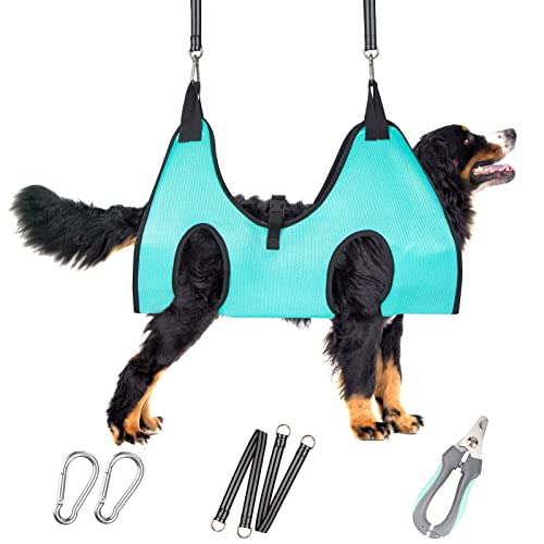 Dog Grooming Hammock (XXL for Giant Dogs 120LB / Green)