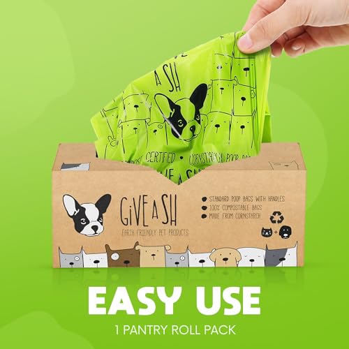 Certified Home Compostable Dog Poop Bags with Handles (1 Count (Pack of 240))