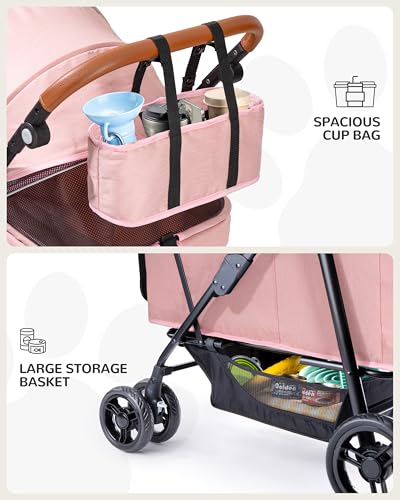 Dog Stroller for Large & Medium Dogs (Bluesh Pink)