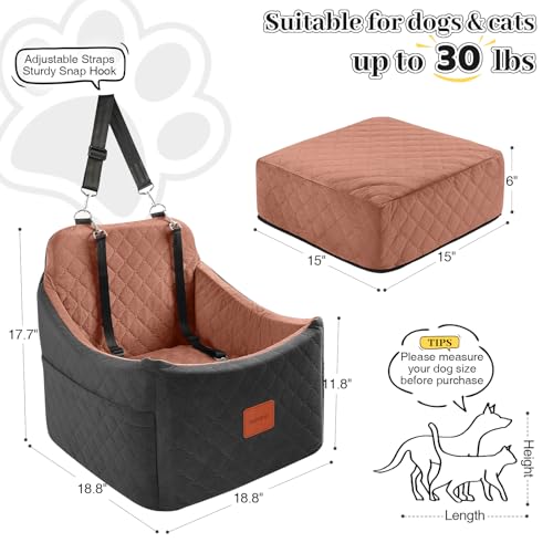 Dog Car Seat for Small (Black/Brown / Medium)