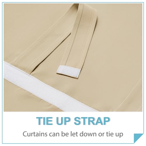 Adhesive Blackout Curtains 72 inches Long for Living Room Office (Biscotti Beige / 42"W x 72"L (Pack of 1))