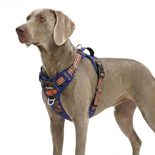 Dog Harness No Pull (Camo Orange / X-Large)