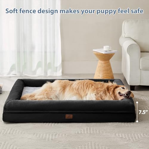 Giant Dog Bed Orthopedic for Senior Dog Bed Comfy Sleeping (Black / XXXX-L (61x43x7.5in))