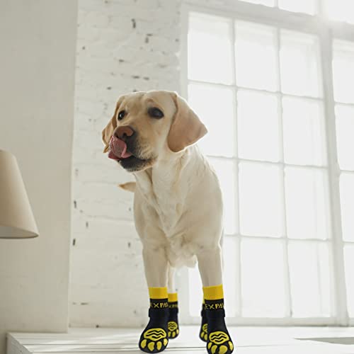 6PCS Anti Slip Dog Socks to Prevent Licking Paws (Small (6 Count) / Yellow)